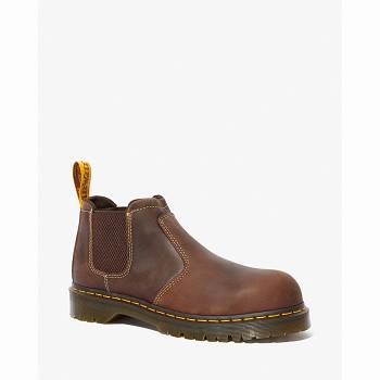 Dr Martens Férfi Furness Steel Toe Chelsea Csizma Barna